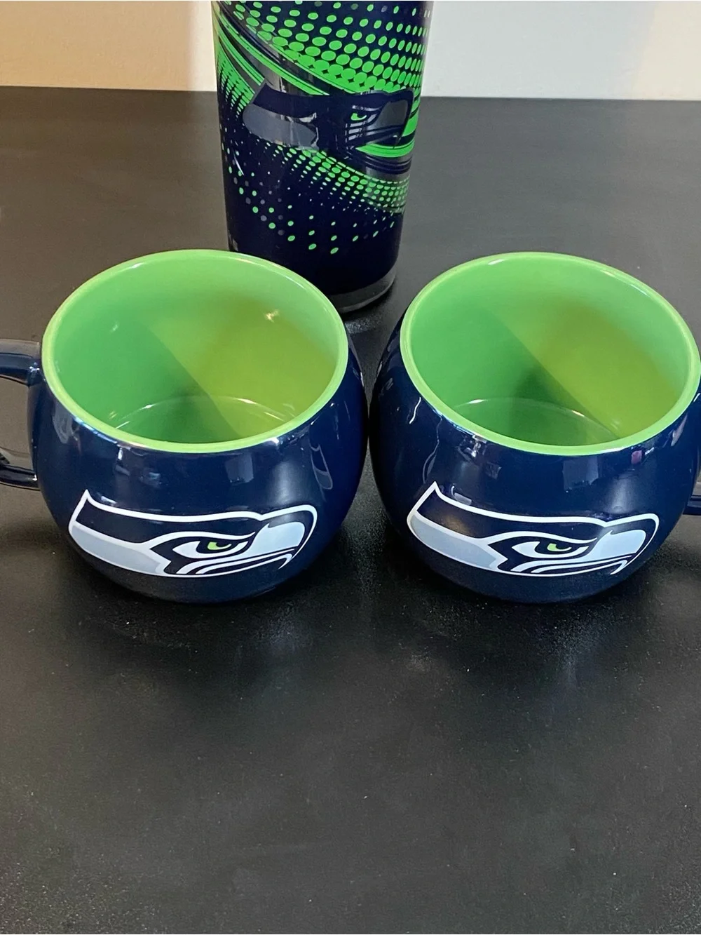 Seattle Seahawks Stainless Steel Travel Tumbler & Ceramic Mug 3 Pc Set